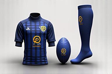 Mockup de equipamiento deportivo con branding de un equipo